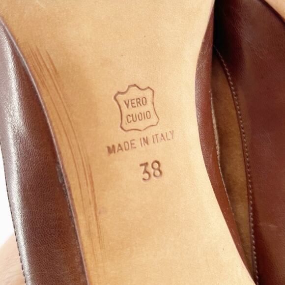 Vintage Manolo Blahnik Two-Tone Camel Brown Oxford Lace-Up Pump Heels IT 38 - Picture 13 of 13